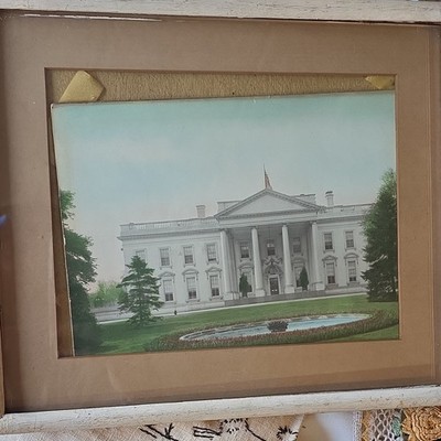 Framed Color Landscape Photograph of the White House Architecture
