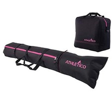 Padded Two-Piece Ski and Boot Bag Combo  Store Black with Pink Trim Padded 