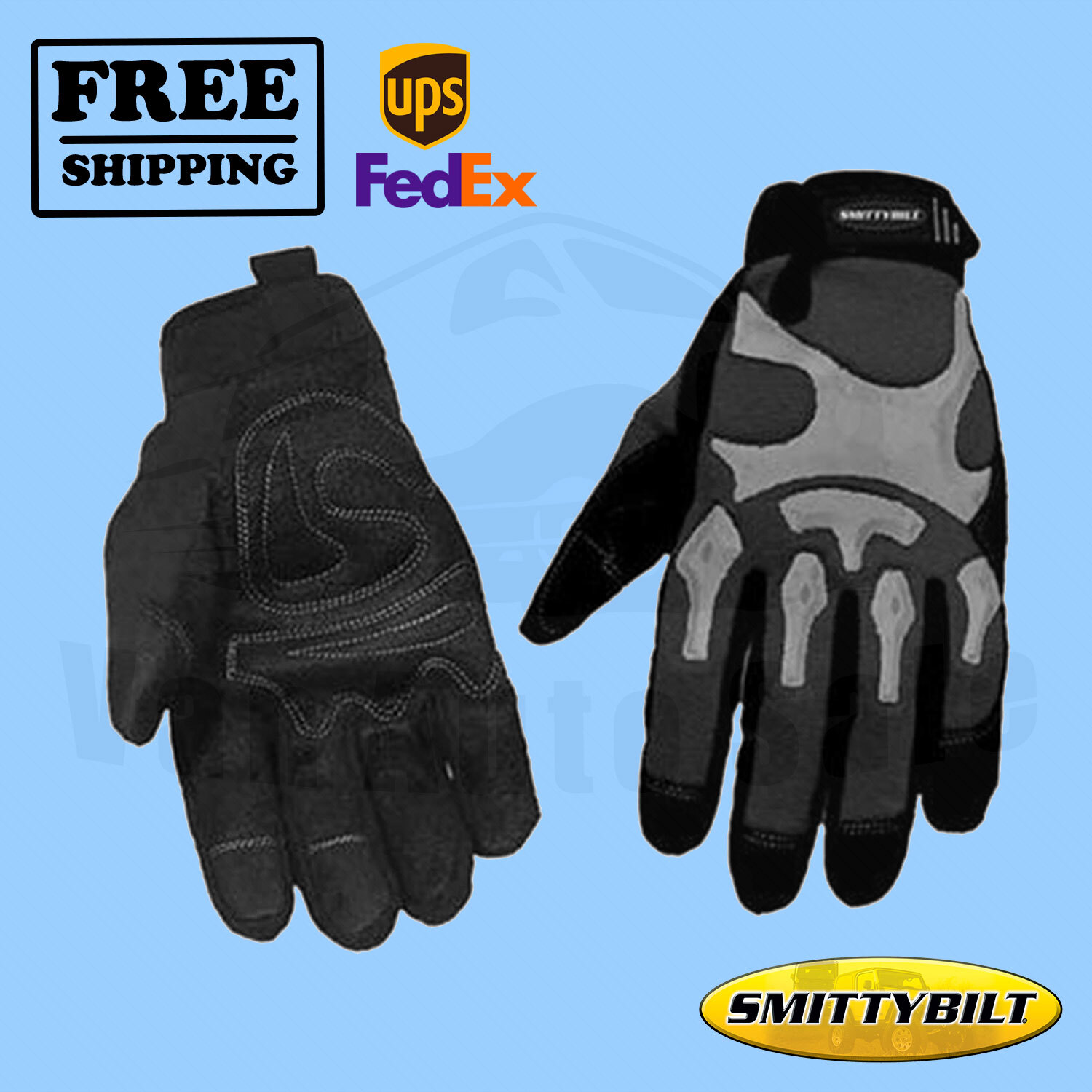 Gloves Trail Black/ Gray EVA Foam Palm Smittybilt SMI1505-image