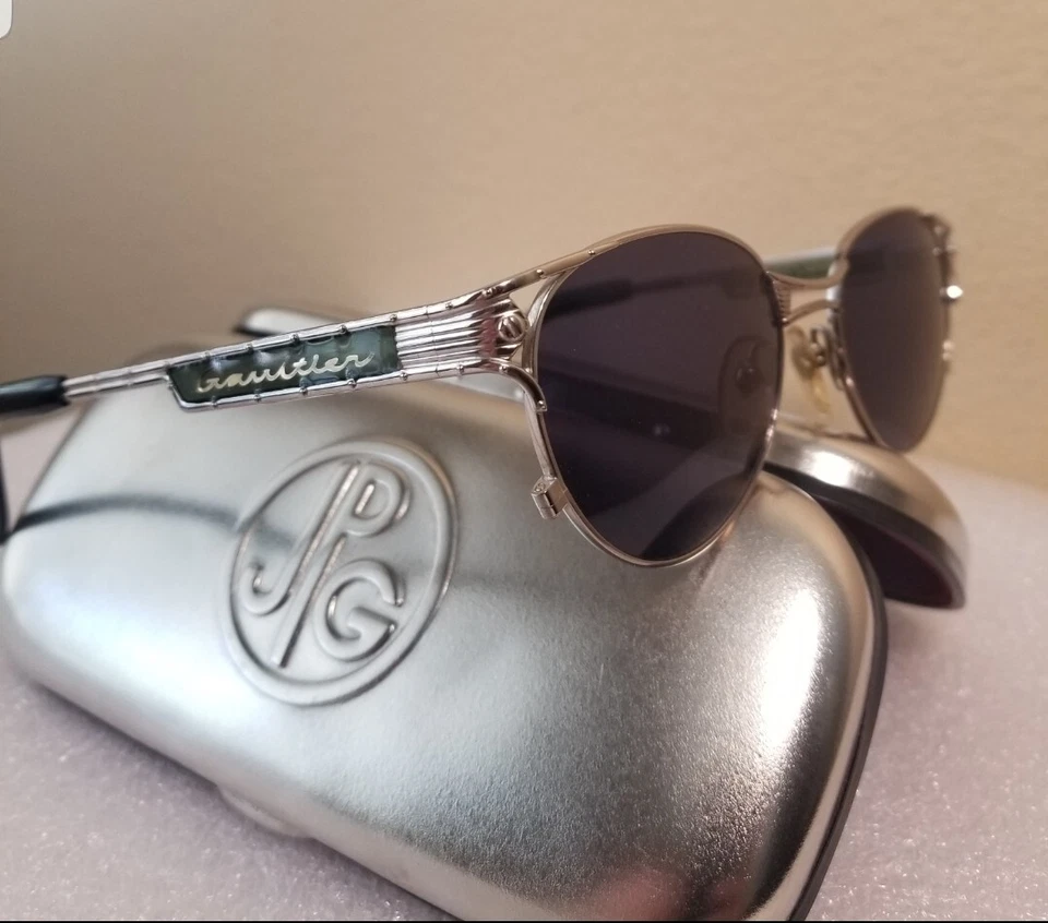 JEAN PAUL GAULTIER COLLECTION JPG56-4179 STEAMPUNK SILVER SUNGLASSES XLNT COND - Image 2 of 4