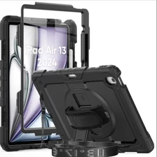 iPad Air 13 inch M3 2025, M2 2024 Shockproof Heavy Duty Rugged Cover