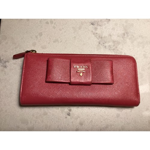 Prada Saffiano Leather Zip Around Wallet Bow Accent Designer - Picture 13 of 13