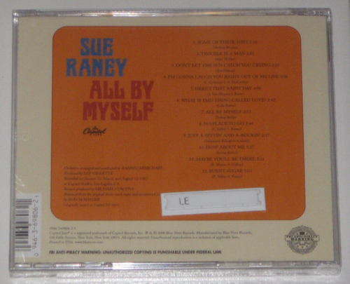 SUE RANEY "ALL BY MYSELF" JAZZ CD CAPITOL RECORDS BRAND NEW SEALED - Picture 2 of 2
