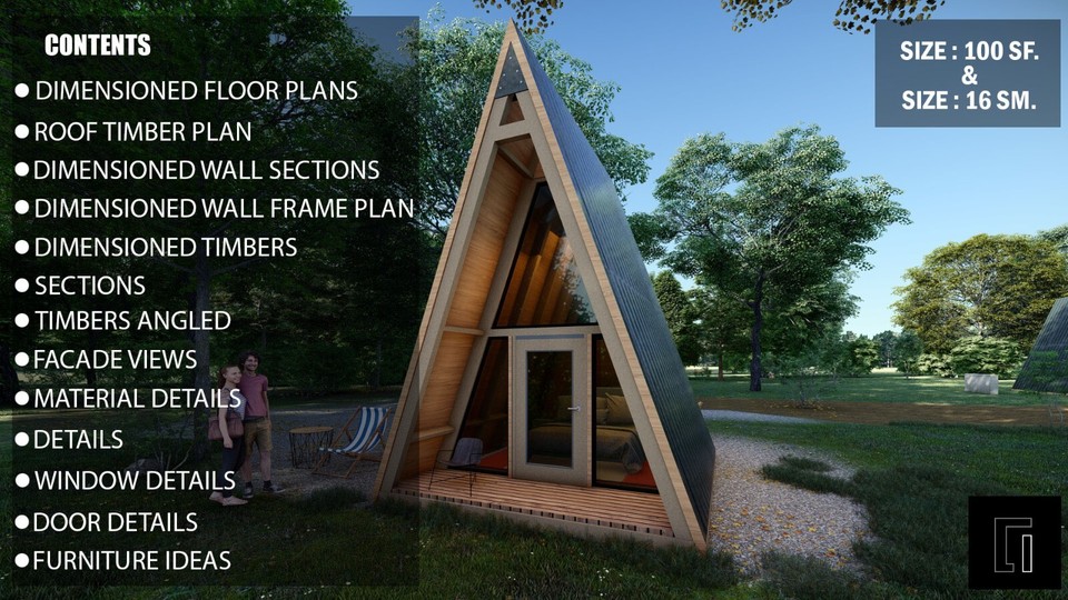 100SF Cabin w/ Loft DIY Plans - 13' x 15' Tiny House Build Instructions ...
