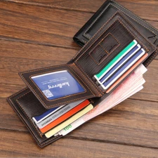 Men's Short Bifold Leather Wallet Purse Removable Card Clip Clutch Handbag USA