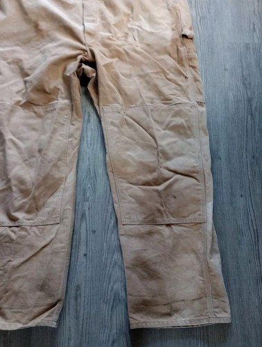 Carhartt Duck Bib Overalls R01 BRN Double Knee 48x32 - Picture 5 of 6