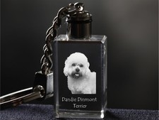Dandie Dinmont Terrier, Dog Crystal Keyring, High Quality, Crystal Animals CA