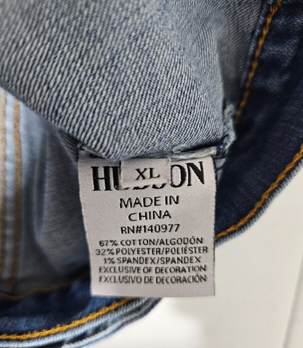 HUDSON Girls Cropped Denim Jacket Size XL Medium Wash Stretch Pockets Trucker - Picture 9 of 12