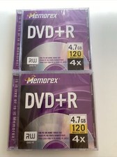 2 Memorex DVD R 4.7GB 120 Minute PC Home Video Sealed Recordable Disc h2997