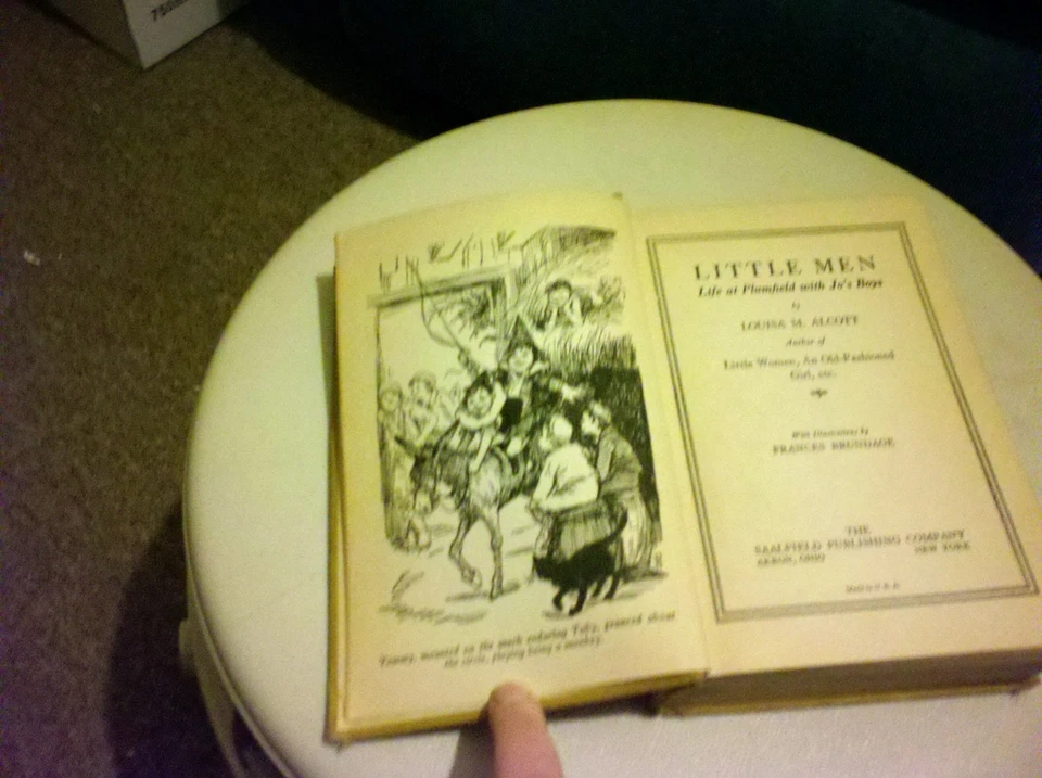 Little Men By Louisa May Alcott 1928 First Edition Saalfield Pub. Illustrated - Image 2 of 4