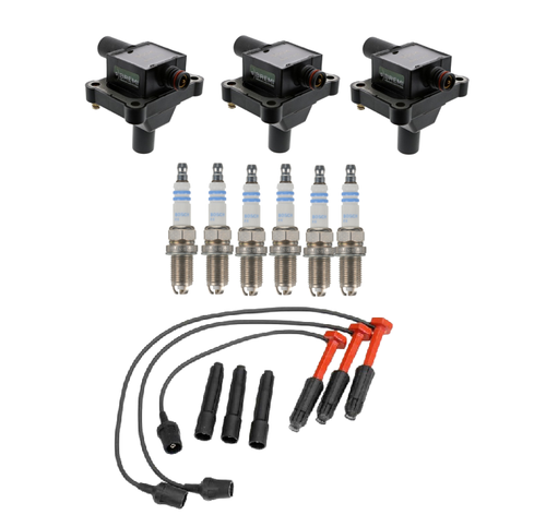 3 Ignition Coils + 6x Spark Plugs + Wire Set for MERCEDES S320 (1998-1999) - 第 1/1 張圖片