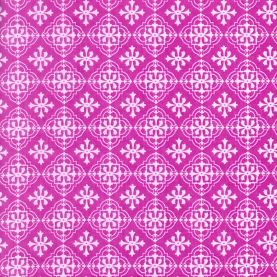 4 Yds David Textiles Deva Designs Cotton Print Fabric 45'' W Fuschia Pink