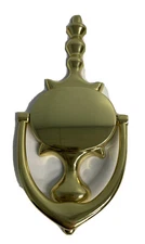  QCAA Solid Brass Door Knocker 7", Polished Brass 1 Pack Open Package 