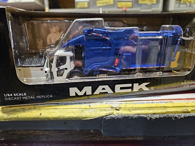 MACK LR GARBAGE TRUCK W/FRONT LOADER Blue  1/64 FIRST GEAR 60-1797 Nib Custom
