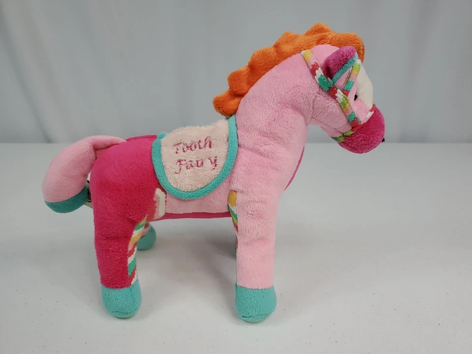 Maison Chic Rosa Diente de Caballo Hada Bolsillo Suave Peluche Poni Colores Brillantes 9 Pulgadas Foto 2 de 4