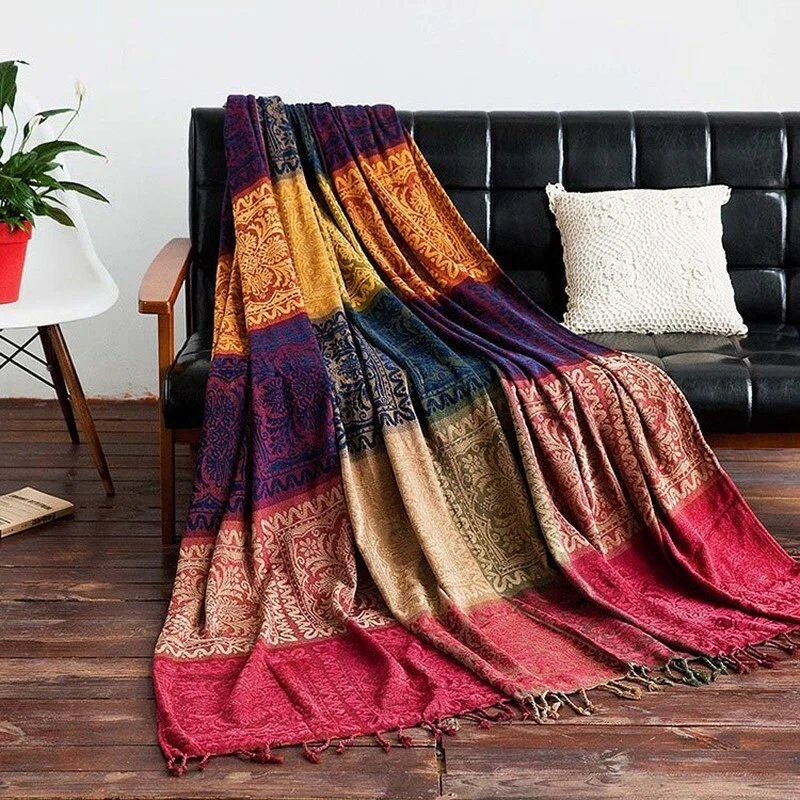 Multi coloured throw for sofa hot sale