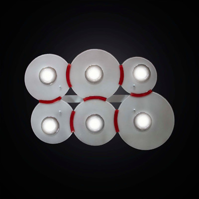 Deckenleuchte Mit Spotlights In Weiß Und Rot 6 Lichter BGA 2983-PL6