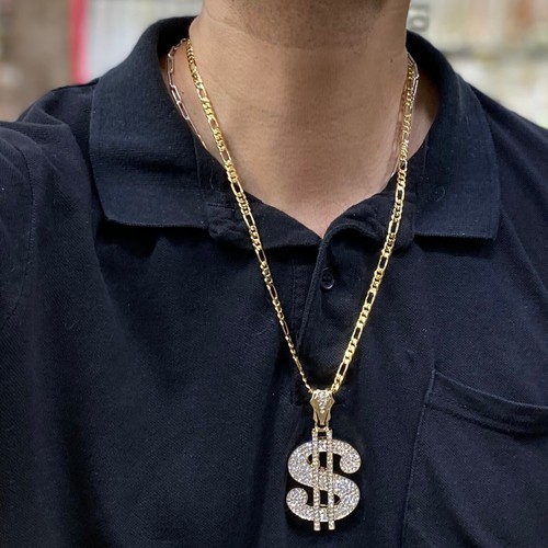 Iced Simulated CZ Figaro Chain 