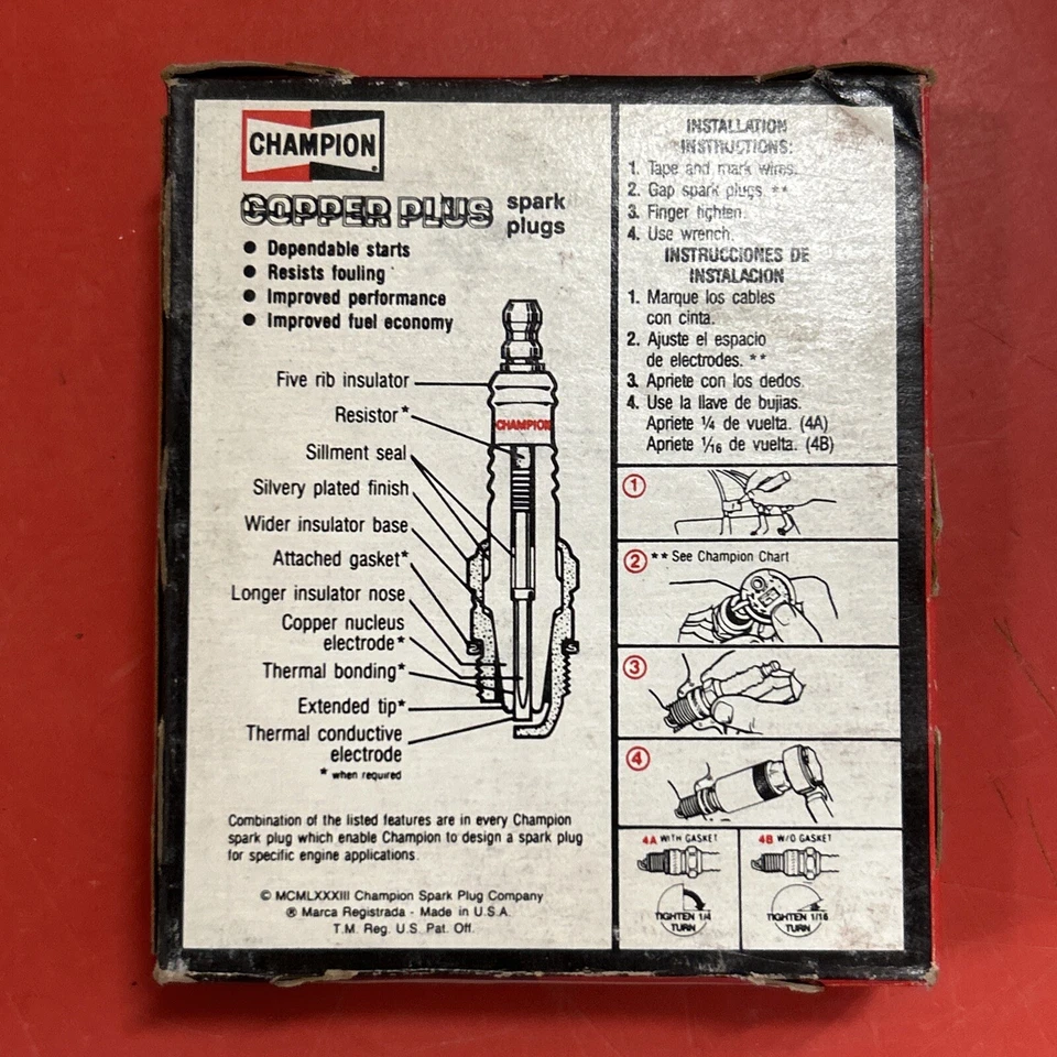 CHAMPION COPPER PLUS Spark Plugs N6YC 315 Set of 4 - Image 4 of 4