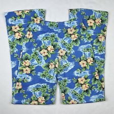 Vintage Small Tropical Floral Print Casual Pants