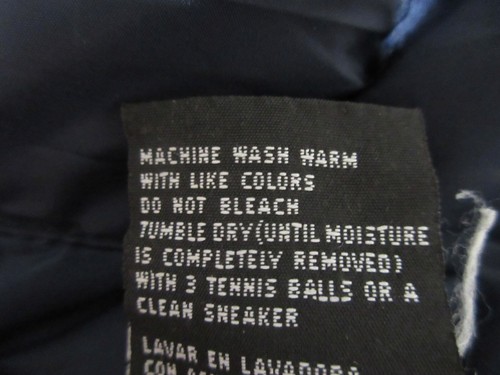 Sz L FIRST DOWN Puffer Coat Jacket Men Duck Feather REVERSIBLE NAVY BLUE/BLACK - Picture 9 of 17