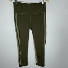 Lululemon Zip The Line Crop Dark Olive / Grey Sage Women's 10
