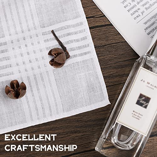 12 Fazzoletti In Cotone Bianco Uomo - Pocket Squares Large, Morbidi E Delicati - Foto 13