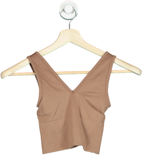 YPB Brown Sleeveless Crop Top UK XS