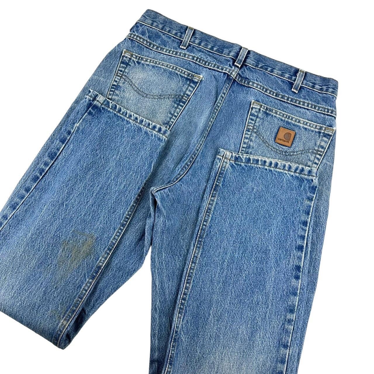 Vintage Carhartt B18 DST Jeans W36 L32, Traditional Fit, Washed Blue (R+TJ604) thumbnail 3