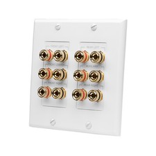 5.1 Home Theater Decora Wall Plate 2 Gang Banana Binding Post for 5 Speakers