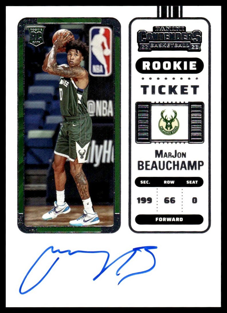 2022-23 Panini Contenders Ticket MarJon Beauchamp #143 Rookie Auto RC