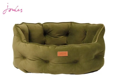 JOULES CHESTERFIELD PET DOG BED LUXURY KHAKI GREEN SOFT COMFY BED - 2 SIZES