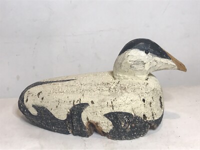 Maine eider duck decoy miniature natural cork 