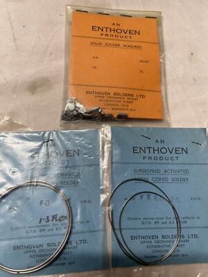 Vintage Enthoven massive Lötscheiben plus 2 Pakete Resin entkerntes Lötzinn