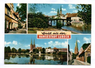 Postcard greetings from the Hanseatic city of Lübeck 1965