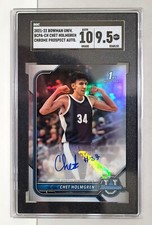 2021-22 Bowman University Chrome Chet Holmgren RC - SGC 9.5 MINT+ AUTO 10 Rookie