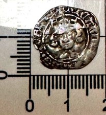 X363: Richard II Hammered Silver Long Cross York Penny - many old tickets