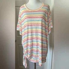 Studio B by Bobeau Colorful Striped Women's Top