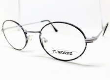 Very Cool New True Vintage St. Moritz Demi Grey Silver  Black Eyeglass Frames