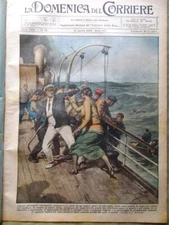 La Domenica del Corriere 10 August 1930 Cyclone Montello Ambrosiana Melfi India