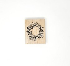DeNami Design 1998 Lg Ivy Vine Wreath Wood Mounted Rubber Stamp