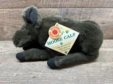 Vintage Smithsonian Moose Calf Plush Stuffed Animal Long Brown w tag 11"