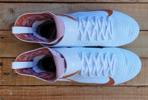 Nike Alpha Menace Elite 2 WD SMU P Texas Longhorn Sz 13.5 Wide White CJ3049 102 - Picture 8 of 10