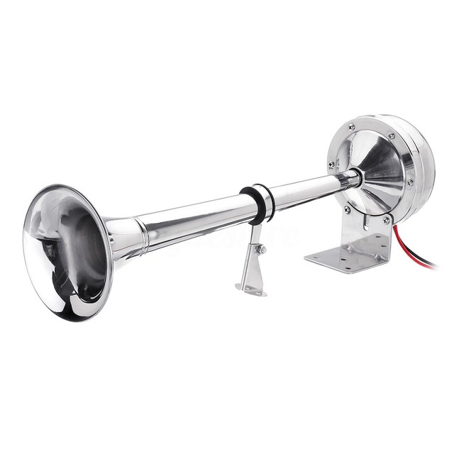 12v 120db 16'' Electric Marine Chrome Fog Horn Trumpet Single Boat Truc R Q for sale online eBay