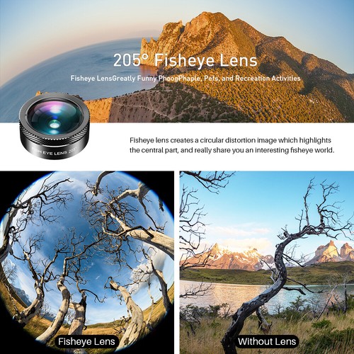 APEXEL 11in1 Cell Phone Camera Lens Kit Macro Wide Angle CPL for iPhone Android - Zdjęcie 6 z 11