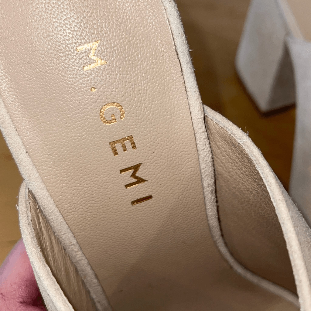 M. Gemi Womens The Noto Suede Slip On Block Heel Mule Sandals Cream Size (38) 7. View 6