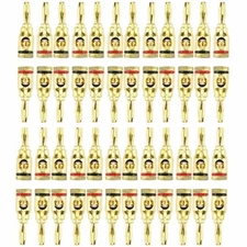 New 48 Pcs 24K Gold Banana Plug Plugs Audio Speaker Wire Cable Connector