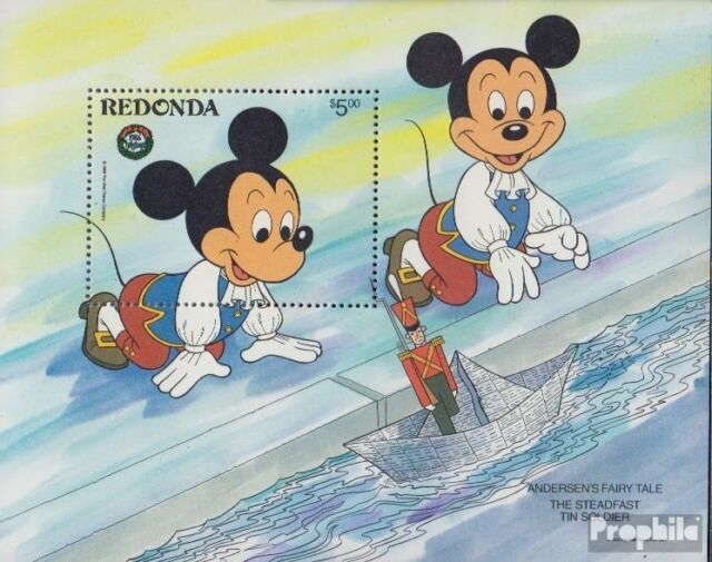 Redonda Block36 (kompl.Ausg.) postfrisch 1986 Walt-Disney-Figuren