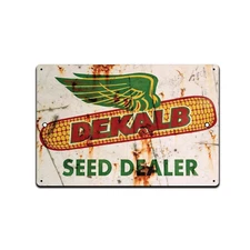 TIN SIGN Dekalb Seed Dealer Aluminum Garden Kitchen Farm Cottage Shop Store