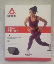 Reebok Core Sliding Discs Dual Sided Workout Sliders for Carpet and Hardwood NEW